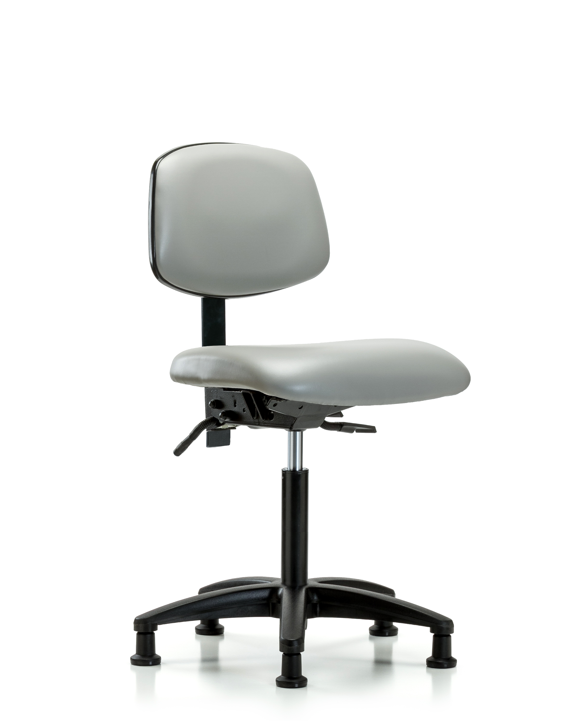 Rutledge Vinyl Chair - Medium Bench Height with Stationary Glides in Dove Trailblazer Vinyl