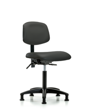 Rutledge Vinyl Chair - Medium Bench Height with Stationary Glides in Charcoal Trailblazer Vinyl