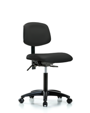 Rutledge Vinyl Chair - Medium Bench Height with Seat Tilt & Casters in Black Trailblazer Vinyl
