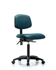 Rutledge Vinyl Chair - Medium Bench Height with Seat Tilt & Casters in Marine Blue Supernova Vinyl