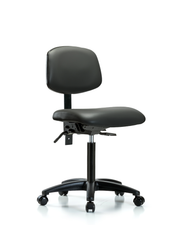 Rutledge Vinyl Chair - Medium Bench Height with Seat Tilt & Casters in Carbon Supernova Vinyl