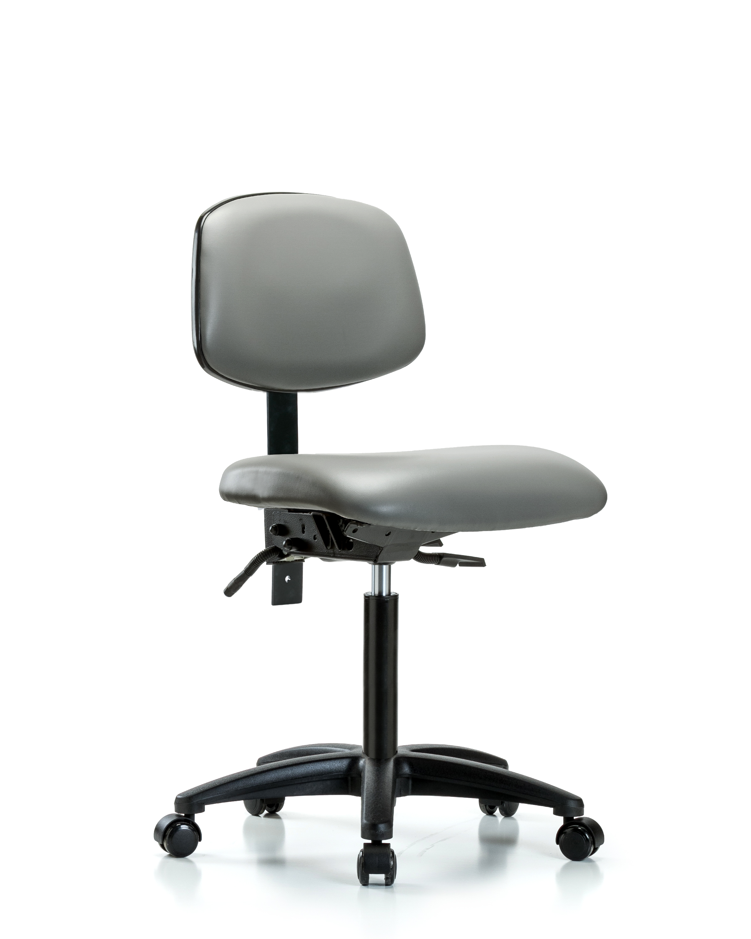 Rutledge Vinyl Chair - Medium Bench Height with Seat Tilt & Casters in Sterling Supernova Vinyl