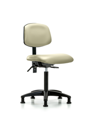 Rutledge Vinyl Chair - Medium Bench Height with Seat Tilt & Stationary Glides in Adobe White Trailblazer Vinyl