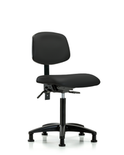 Rutledge Vinyl Chair - Medium Bench Height with Seat Tilt & Stationary Glides in Black Trailblazer Vinyl