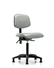 Rutledge Vinyl Chair - Medium Bench Height with Seat Tilt & Stationary Glides in Dove Trailblazer Vinyl