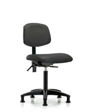 Rutledge Vinyl Chair - Medium Bench Height with Seat Tilt & Stationary Glides in Charcoal Trailblazer Vinyl