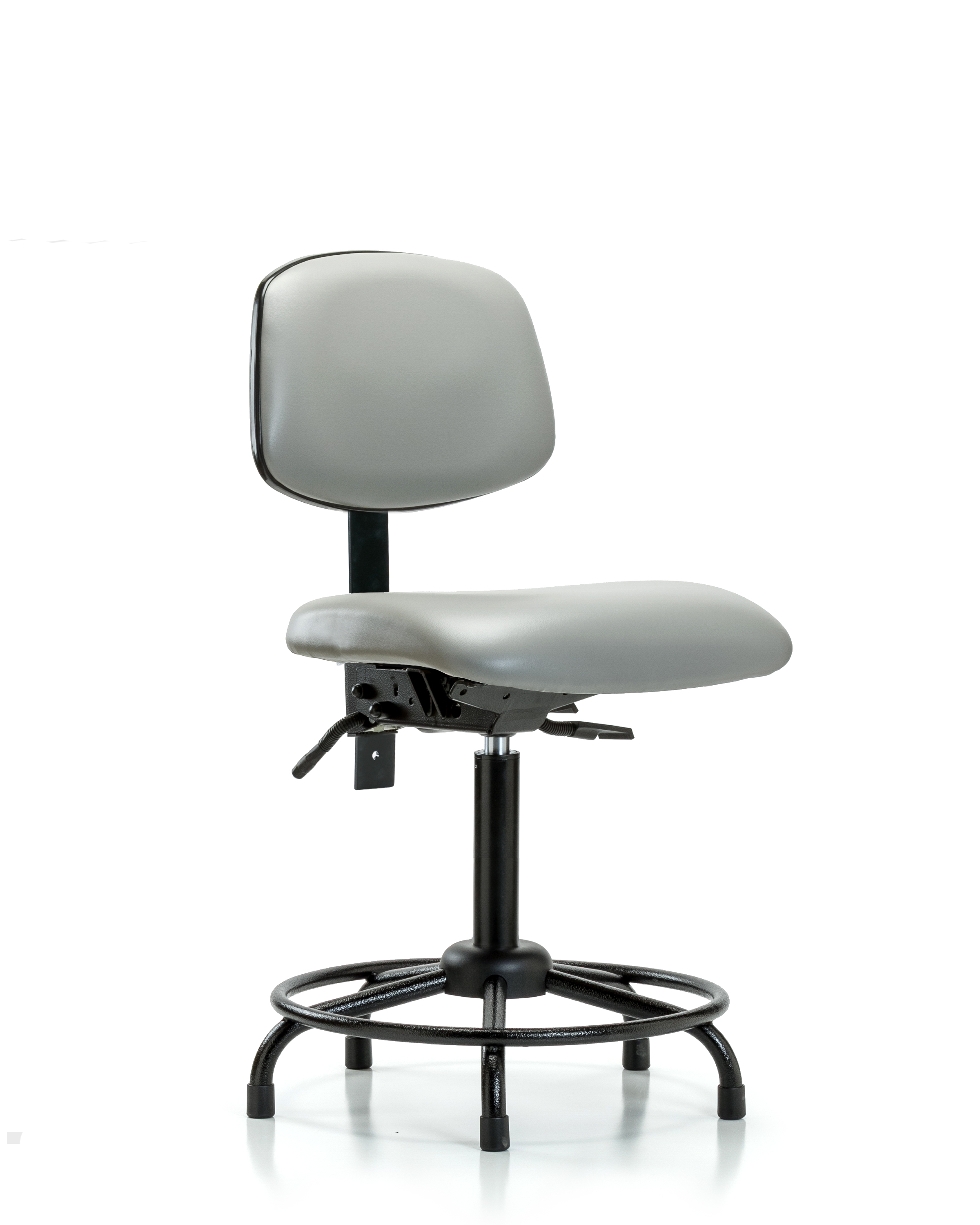 Rutledge Vinyl Chair - Medium Bench Height with Round Tube Base & Stationary Glides in Dove Trailblazer Vinyl