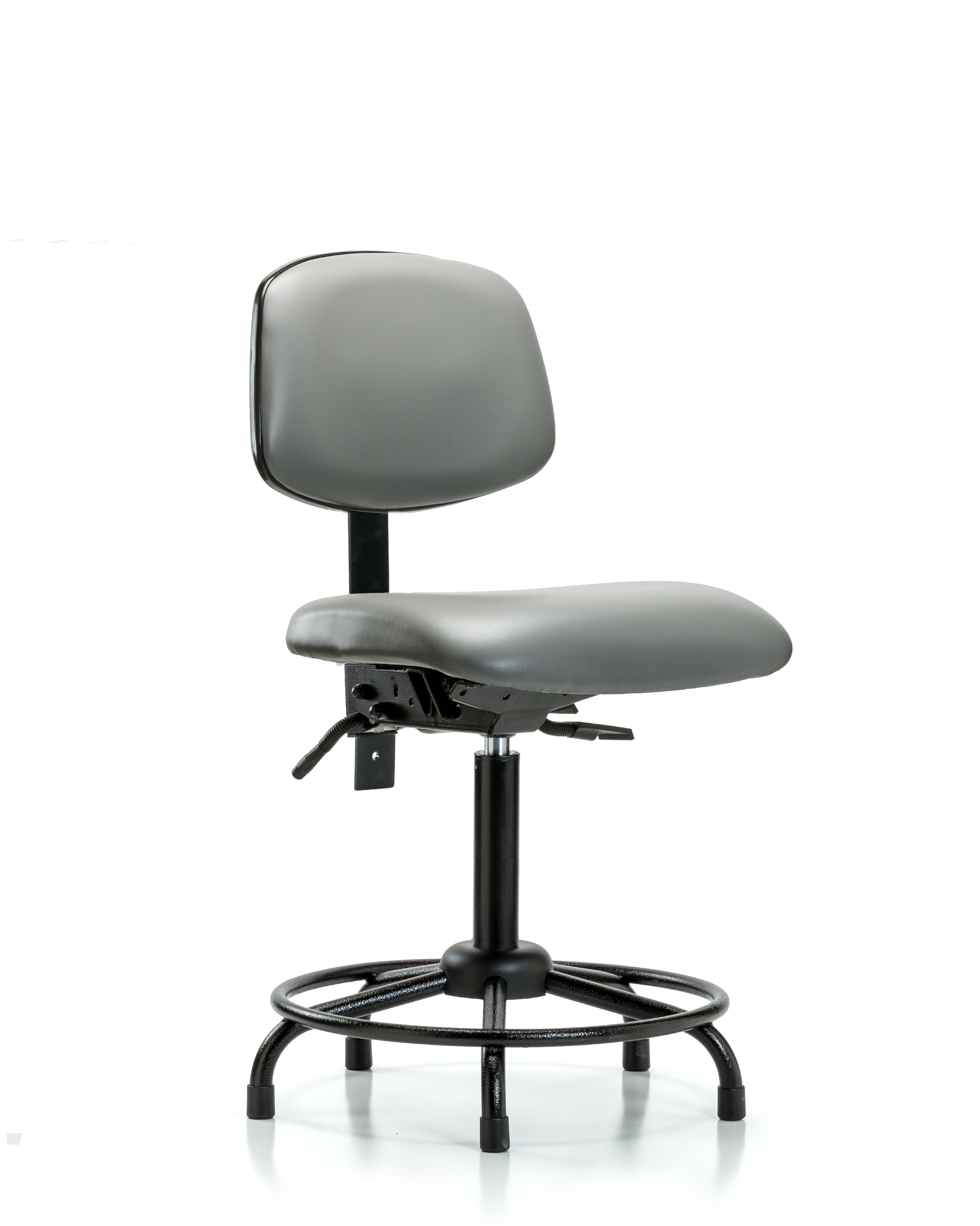Rutledge Vinyl Chair - Medium Bench Height with Round Tube Base & Stationary Glides in Sterling Supernova Vinyl