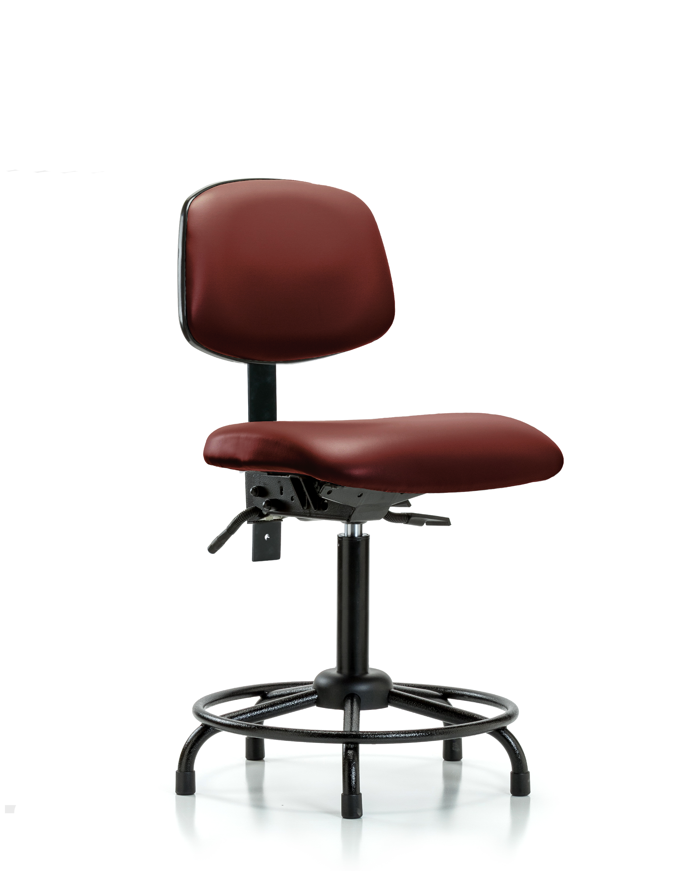 Rutledge Vinyl Chair - Medium Bench Height with Round Tube Base, Seat Tilt, & Stationary Glides in Borscht Supernova Vinyl