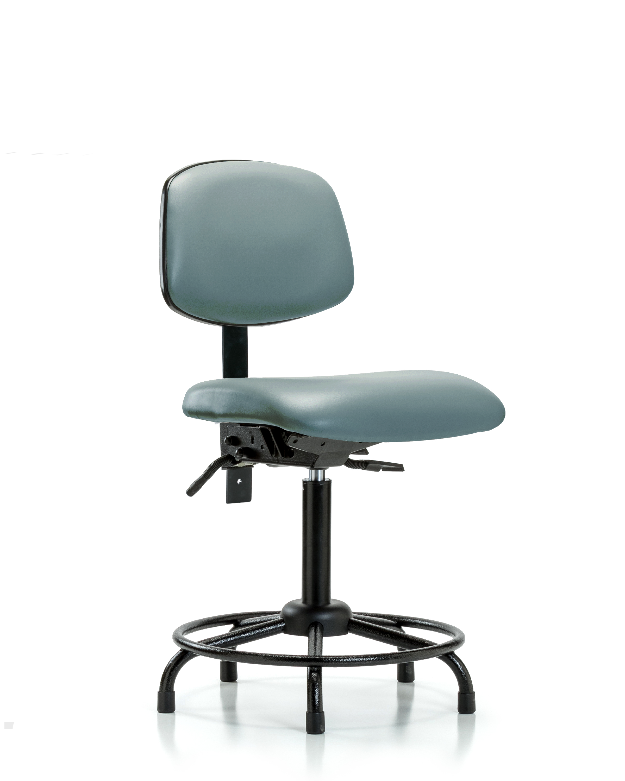 Rutledge Vinyl Chair - Medium Bench Height with Round Tube Base, Seat Tilt, & Stationary Glides in Storm Supernova Vinyl