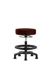 Vinyl Mini-Stool - Medium Bench Height with Black Foot Ring & Stationary Glides in Burgundy Trailblazer Vinyl