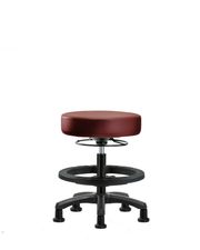 Vinyl Mini-Stool - Medium Bench Height with Black Foot Ring & Stationary Glides in Borscht Supernova Vinyl