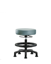Vinyl Mini-Stool - Medium Bench Height with Black Foot Ring & Stationary Glides in Storm Supernova Vinyl