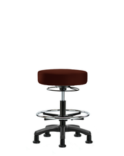 Vinyl Mini-Stool - Medium Bench Height with Chrome Foot Ring & Stationary Glides in Burgundy Trailblazer Vinyl
