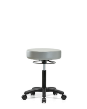 Vinyl Mini-Stool - Medium Bench Height with Casters in Dove Trailblazer Vinyl
