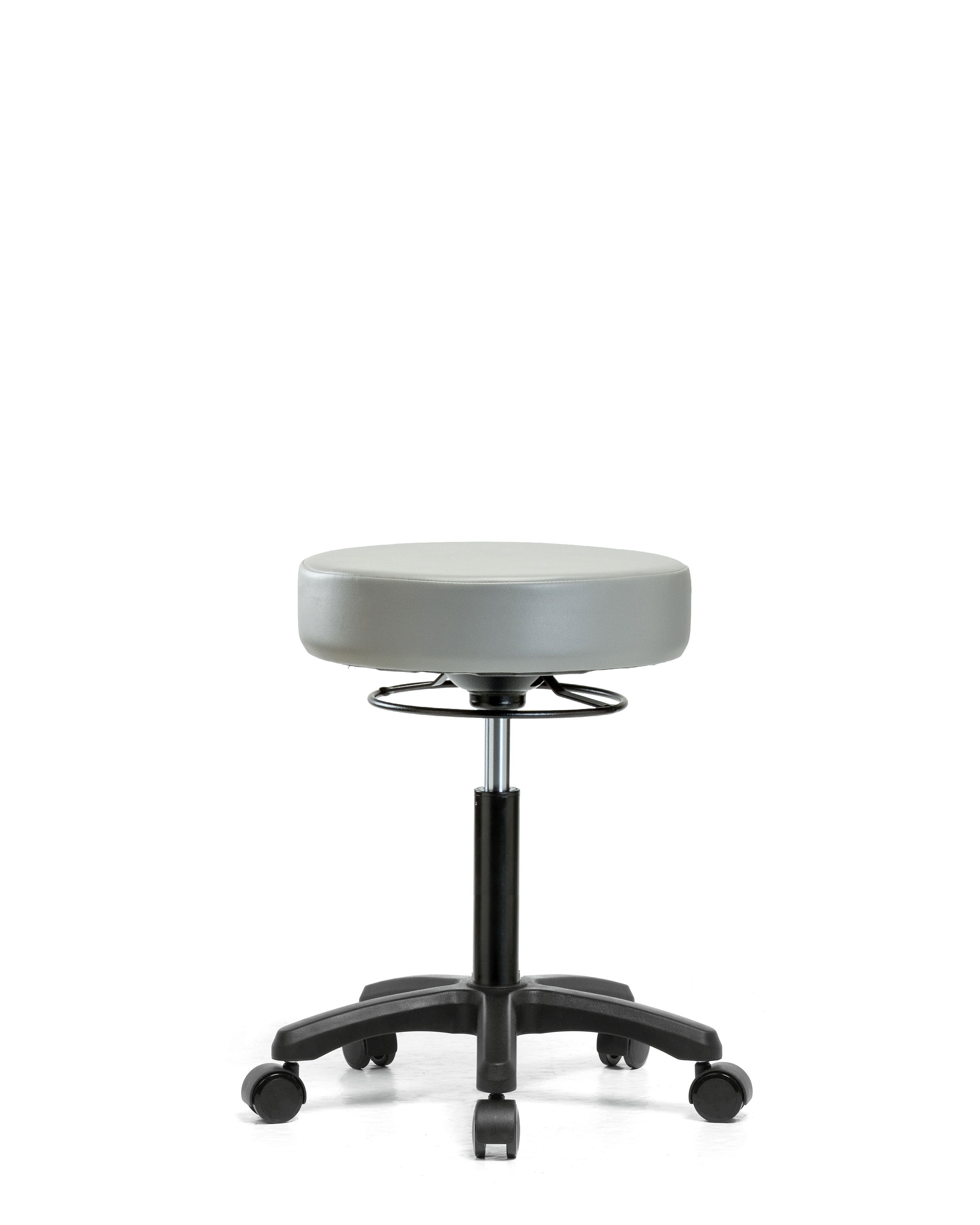 Vinyl Mini-Stool - Medium Bench Height with Casters in Dove Trailblazer Vinyl