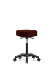 Vinyl Mini-Stool - Medium Bench Height with Casters in Burgundy Trailblazer Vinyl