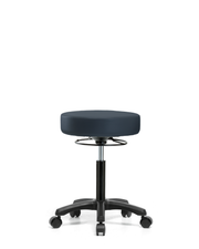 Vinyl Mini-Stool - Medium Bench Height with Casters in Imperial Blue Trailblazer Vinyl
