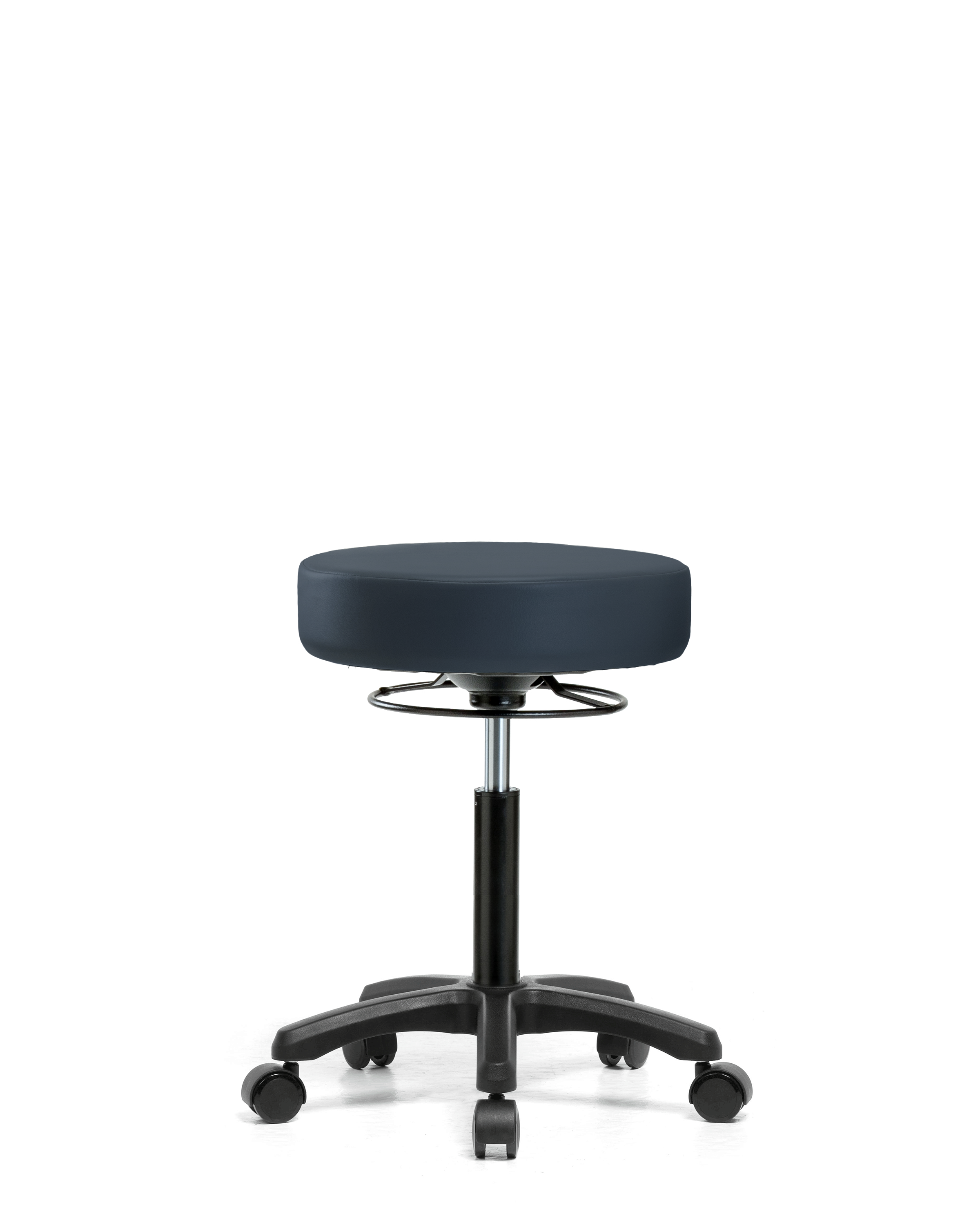Vinyl Mini-Stool - Medium Bench Height with Casters in Imperial Blue Trailblazer Vinyl