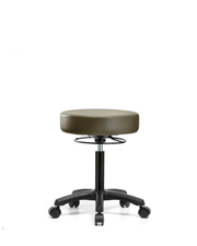 Vinyl Mini-Stool - Medium Bench Height with Casters in Taupe Supernova Vinyl