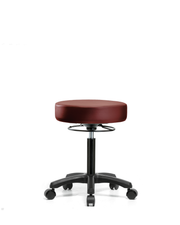 Vinyl Mini-Stool - Medium Bench Height with Casters in Borscht Supernova Vinyl