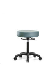 Vinyl Mini-Stool - Medium Bench Height with Casters in Storm Supernova Vinyl