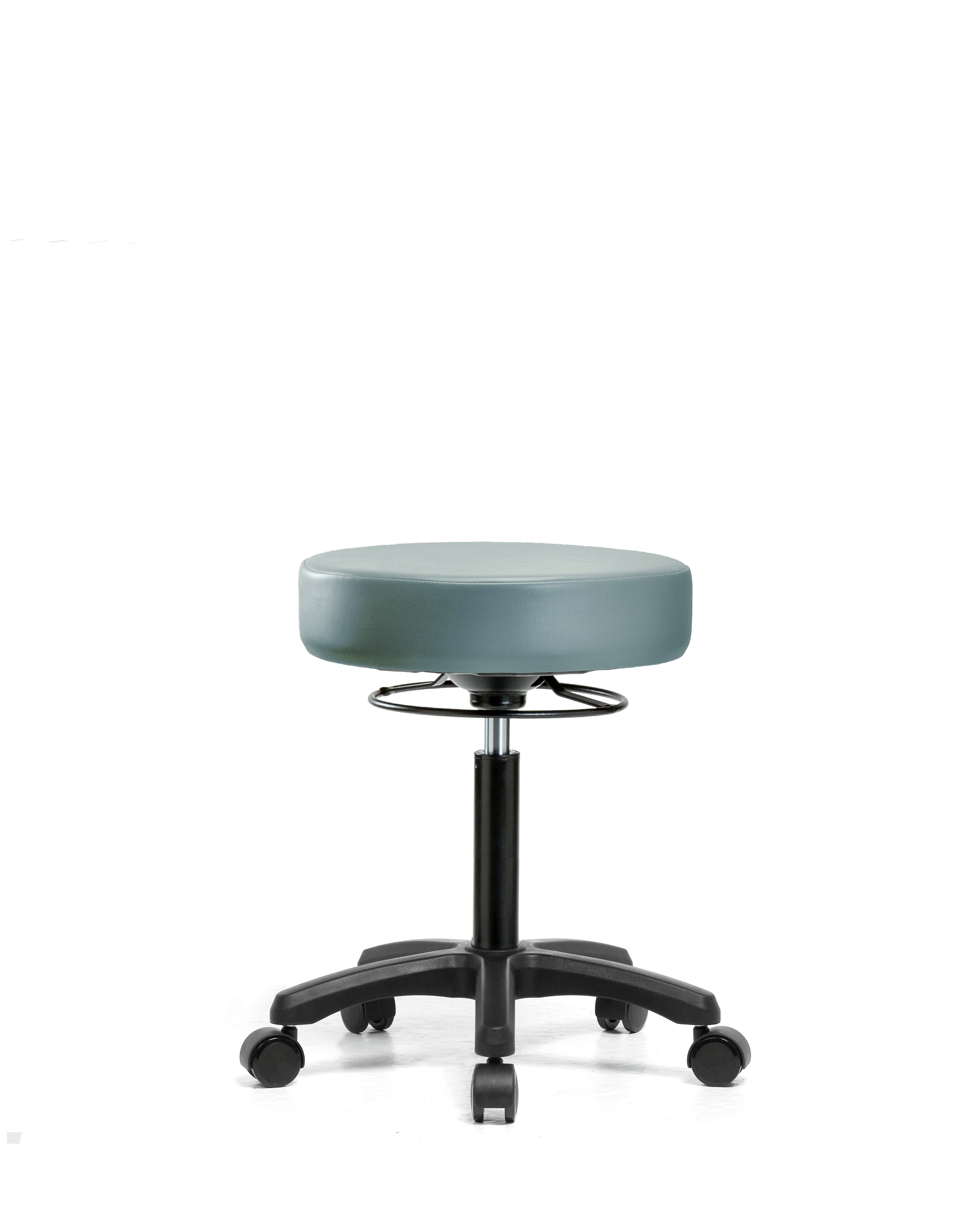 Vinyl Mini-Stool - Medium Bench Height with Casters in Storm Supernova Vinyl