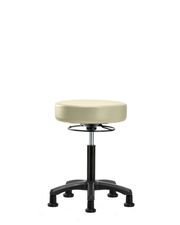 Vinyl Mini-Stool - Medium Bench Height with Stationary Glides in Adobe White Trailblazer Vinyl