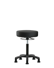 Vinyl Mini-Stool - Medium Bench Height with Stationary Glides in Black Trailblazer Vinyl