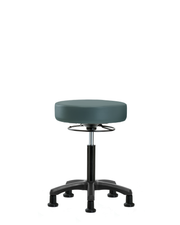 Vinyl Mini-Stool - Medium Bench Height with Stationary Glides in Colonial Blue Trailblazer Vinyl
