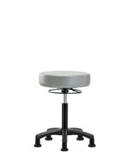 Vinyl Mini-Stool - Medium Bench Height with Stationary Glides in Dove Trailblazer Vinyl