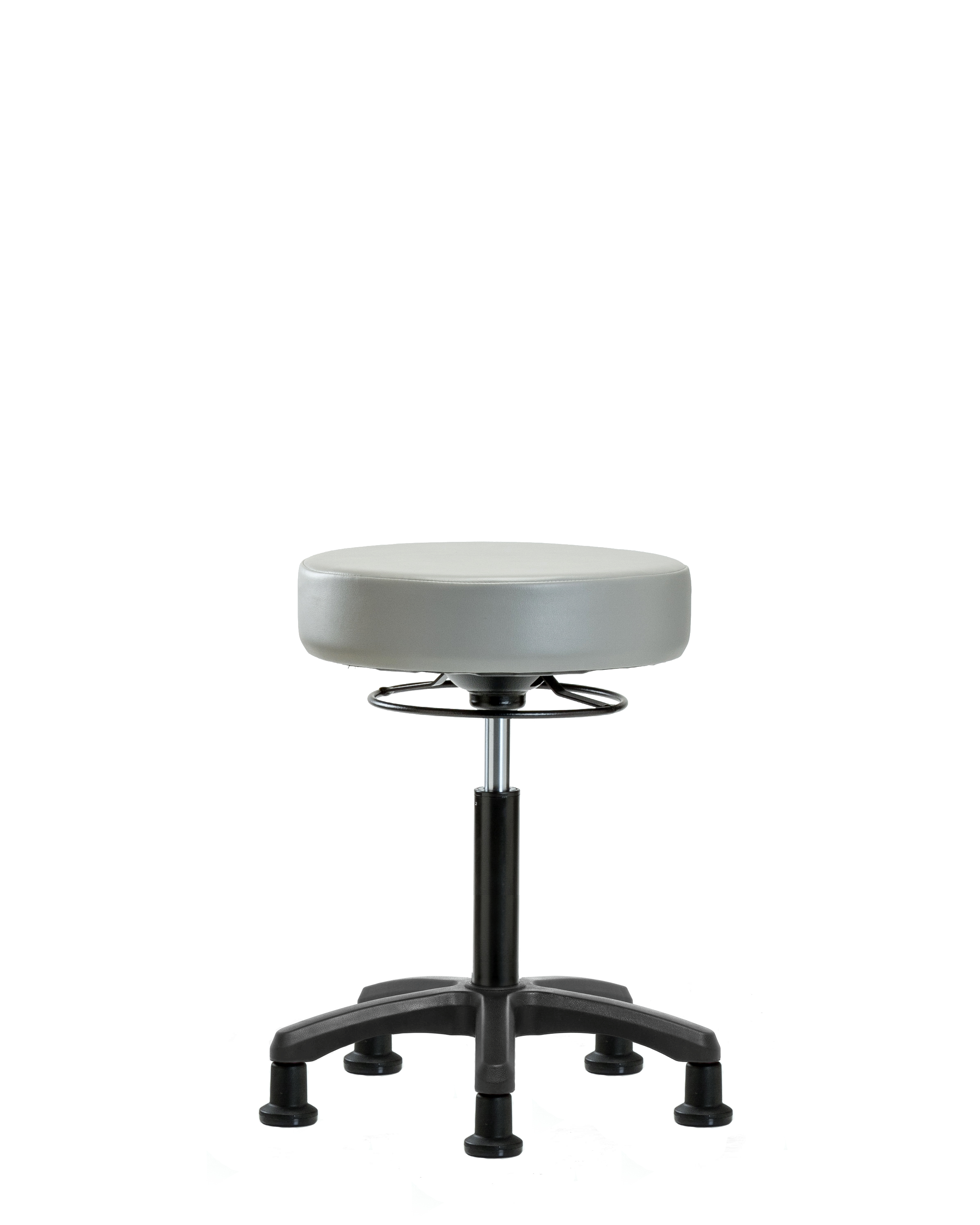 Vinyl Mini-Stool - Medium Bench Height with Stationary Glides in Dove Trailblazer Vinyl
