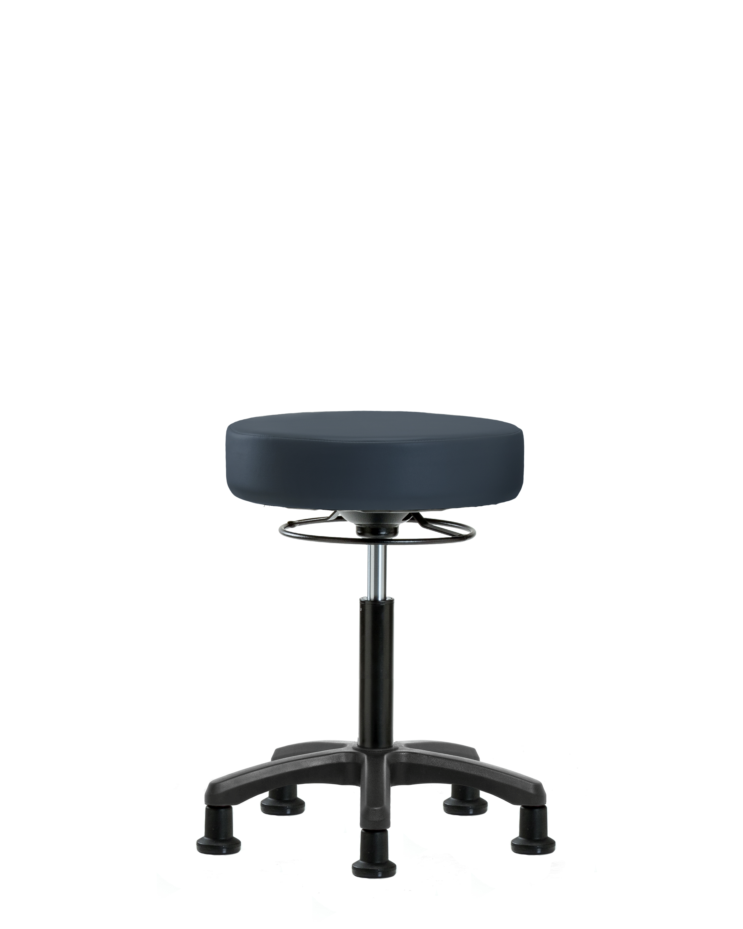 Vinyl Mini-Stool - Medium Bench Height with Stationary Glides in Imperial Blue Trailblazer Vinyl