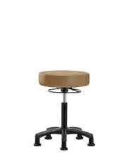 Vinyl Mini-Stool - Medium Bench Height with Stationary Glides in Taupe Trailblazer Vinyl