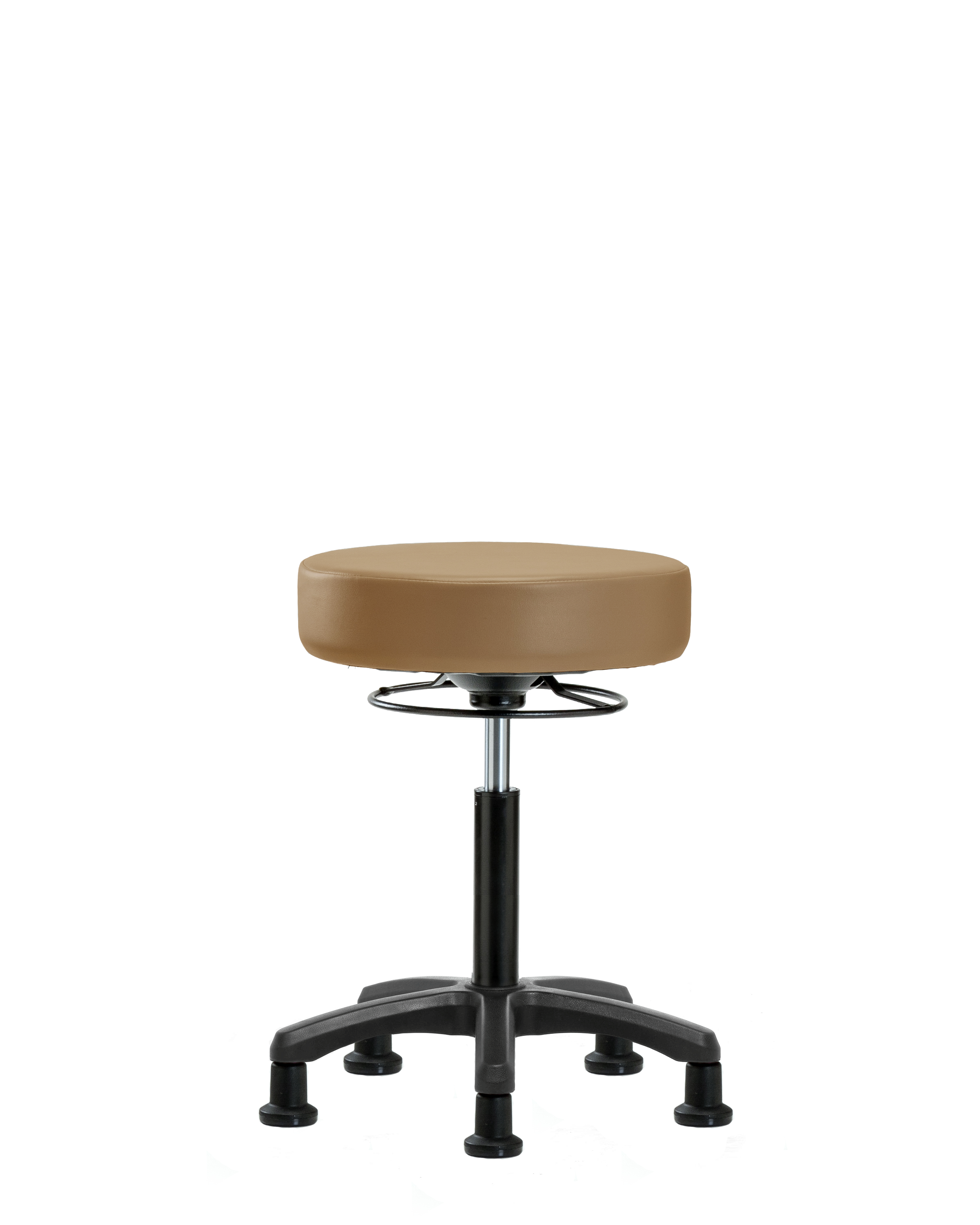Vinyl Mini-Stool - Medium Bench Height with Stationary Glides in Taupe Trailblazer Vinyl