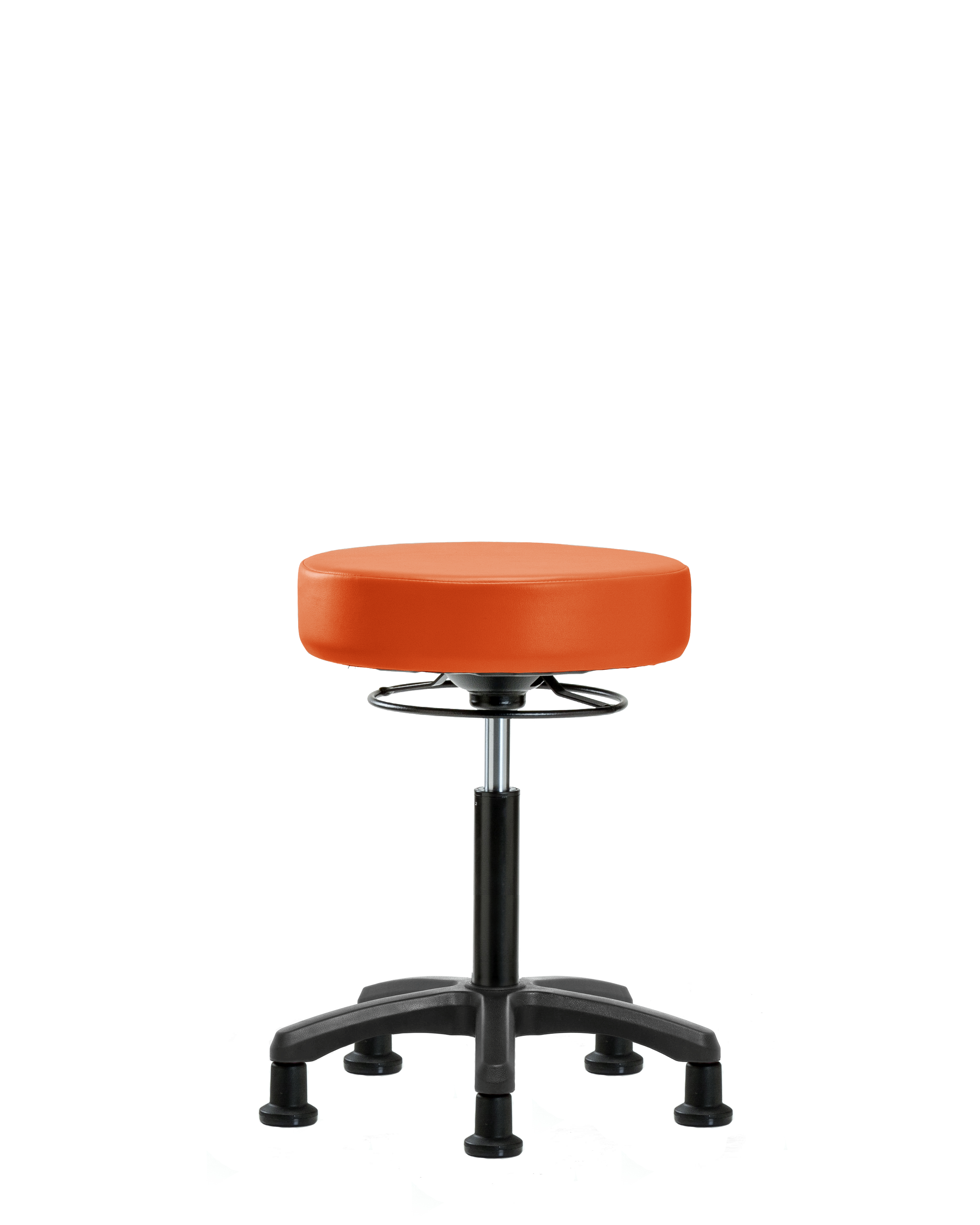 Vinyl Mini-Stool - Medium Bench Height with Stationary Glides in Orange Kist Trailblazer Vinyl