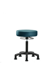 Vinyl Mini-Stool - Medium Bench Height with Stationary Glides in Marine Blue Supernova Vinyl