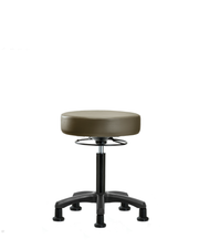 Vinyl Mini-Stool - Medium Bench Height with Stationary Glides in Taupe Supernova Vinyl