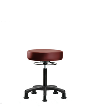Vinyl Mini-Stool - Medium Bench Height with Stationary Glides in Borscht Supernova Vinyl