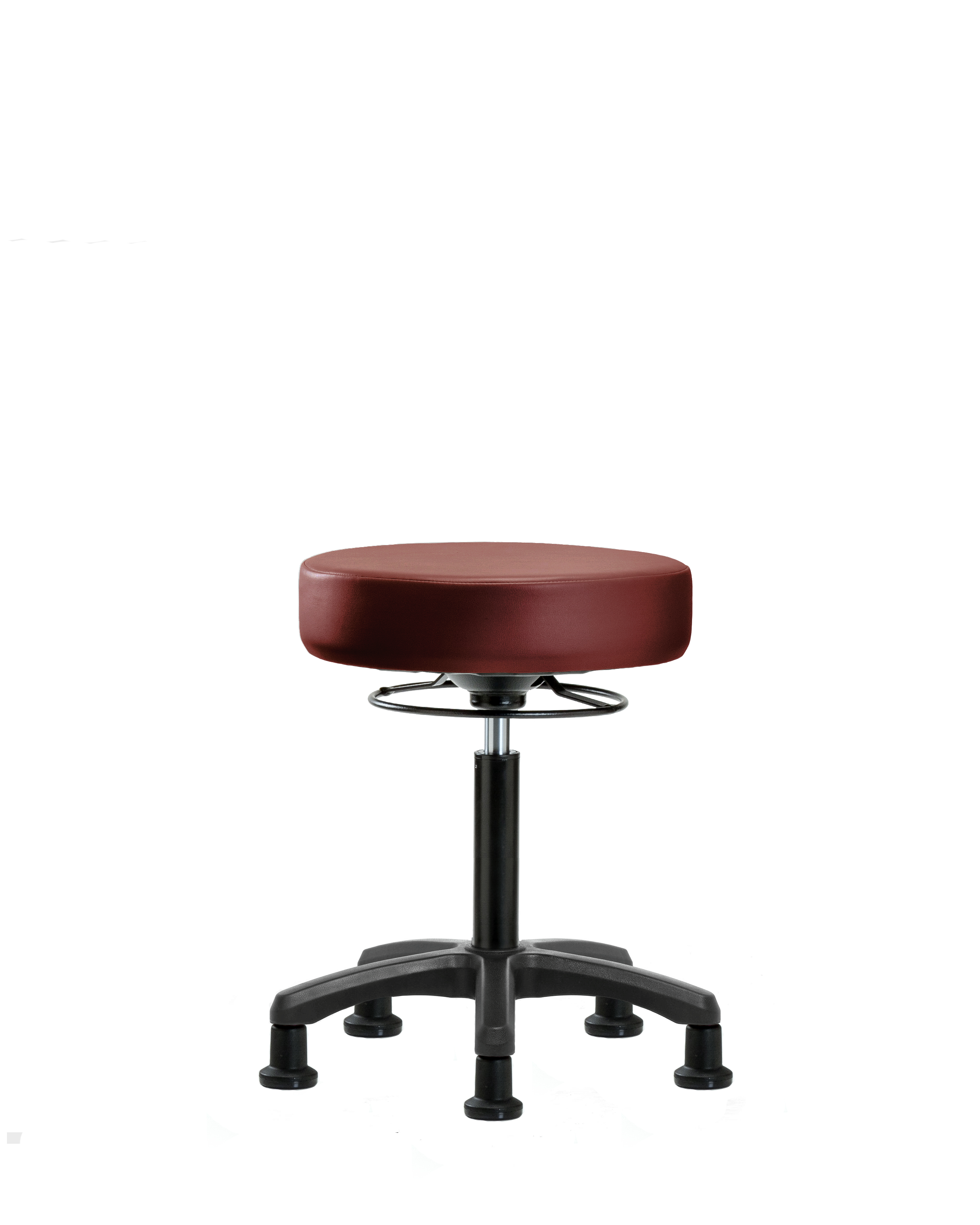 Vinyl Mini-Stool - Medium Bench Height with Stationary Glides in Borscht Supernova Vinyl