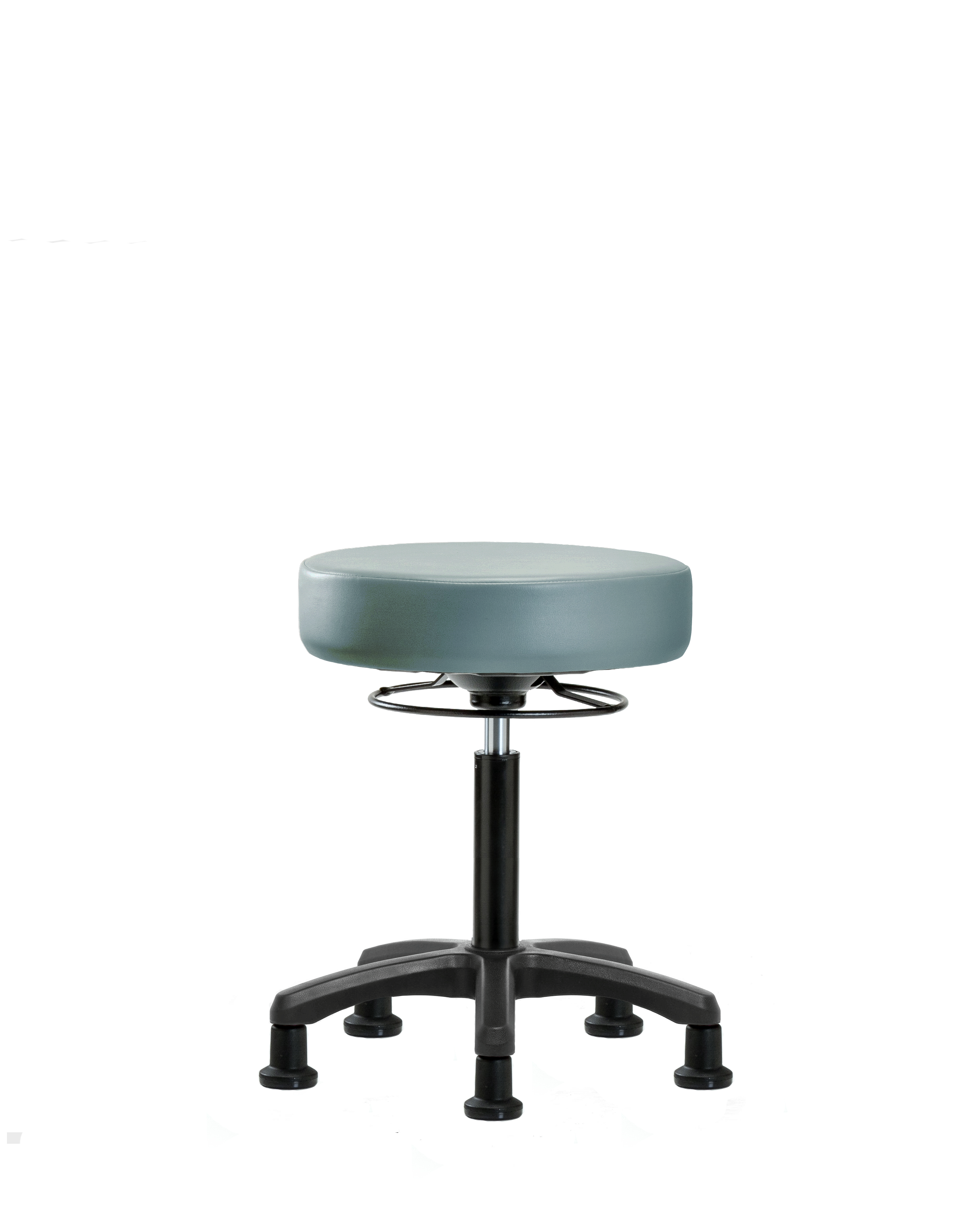 Vinyl Mini-Stool - Medium Bench Height with Stationary Glides in Storm Supernova Vinyl