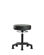 Vinyl Mini-Stool - Medium Bench Height with Stationary Glides in Carbon Supernova Vinyl
