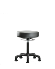 Vinyl Mini-Stool - Medium Bench Height with Stationary Glides in Sterling Supernova Vinyl