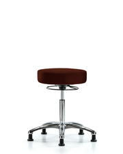 Rutledge Vinyl Stool without Back Chrome - Medium Bench Height with Stationary Glides in Burgundy Trailblazer Vinyl