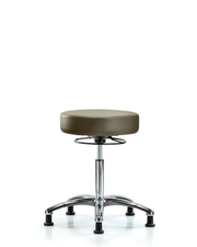 Rutledge Vinyl Stool without Back Chrome - Medium Bench Height with Stationary Glides in Taupe Supernova Vinyl
