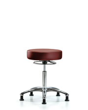 Rutledge Vinyl Stool without Back Chrome - Medium Bench Height with Stationary Glides in Borscht Supernova Vinyl