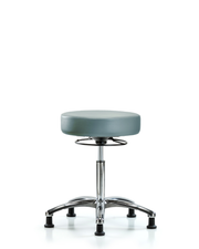 Rutledge Vinyl Stool without Back Chrome - Medium Bench Height with Stationary Glides in Storm Supernova Vinyl