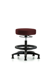 Rutledge Vinyl Stool without Back - Medium Bench Height with Black Foot Ring & Stationary Glides in Burgundy Trailblazer Vinyl