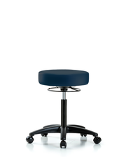 Rutledge Vinyl Stool without Back - Medium Bench Height with Casters in Imperial Blue Trailblazer Vinyl