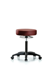 Rutledge Vinyl Stool without Back - Medium Bench Height with Casters in Borscht Supernova Vinyl